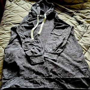 Zenana long hoodie, XL excellent condition mineral navy blue/black